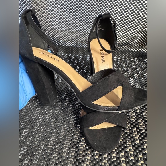 JustFab Black Crisscross Heels - Picture 3 of 11